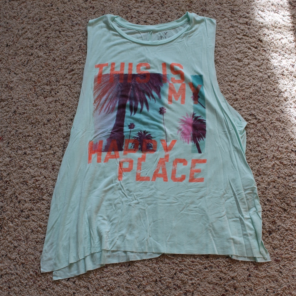 Blue Printed Muscle Tee